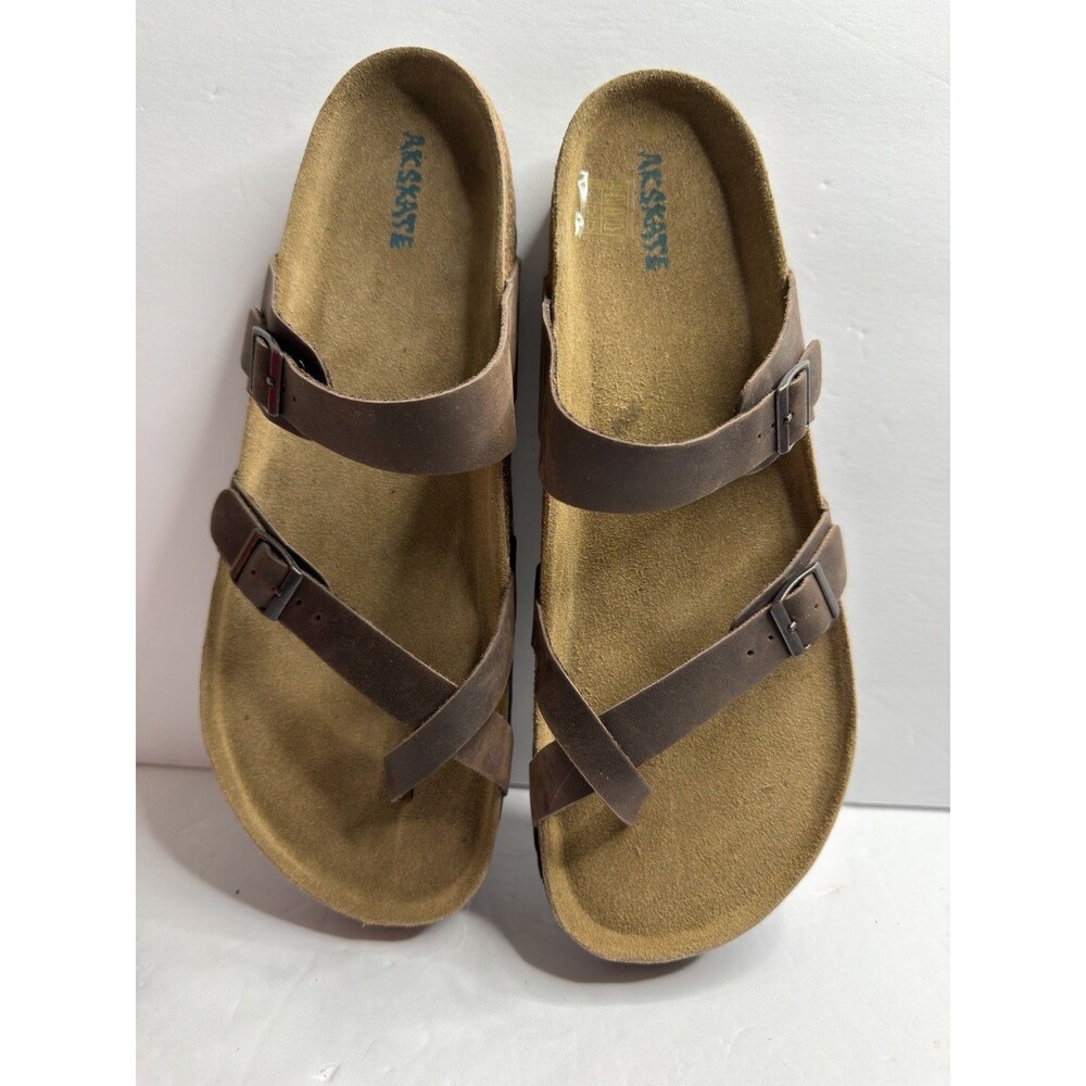 Akskate Boho style Leather & Cork sandal Men's Size 12 NWOB